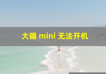 大疆 mini 无法开机